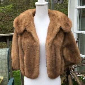 Vintage tan mink fur wrap/jacket by McClurkan’s of Wichita Falls, Texas